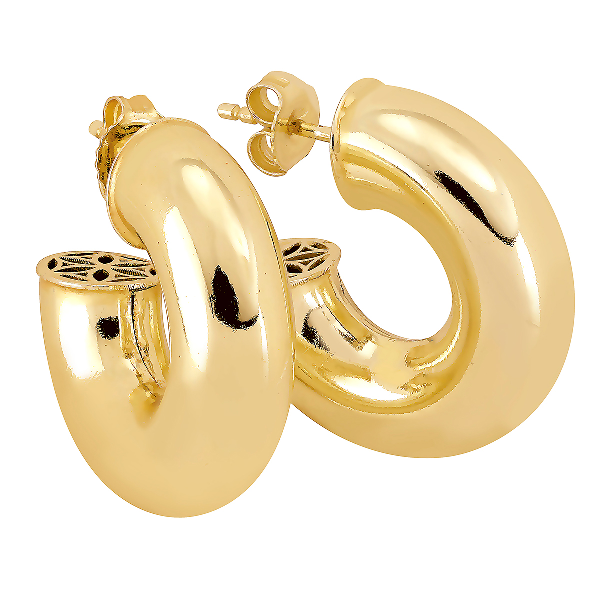 Lykka Casuals silverörhängen guldplaterad 8 x 25 mm 