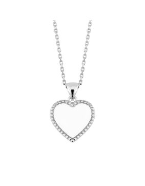 Lykka Casuals silver hjärthalsband med gravyr