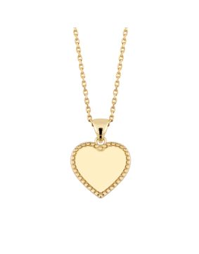 Lykka Casuals guldplaterad hjärthalsband med gravyr