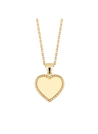 Lykka Casuals guldplaterad hjärthalsband med gravyr