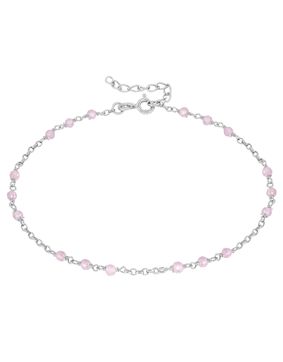 Lykken Casuals pink silver ankelkedja