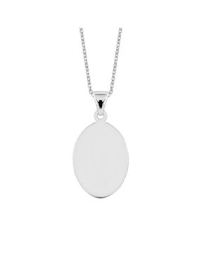 Lykka Casuals oval silver halsband med gravyr