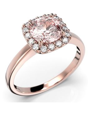 Festive Jennifer morganit halo-diamantring 638-116M-PK