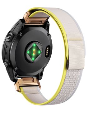 Tiera Garmin Fenix beige Nylon Loop armband 20 mm quick release