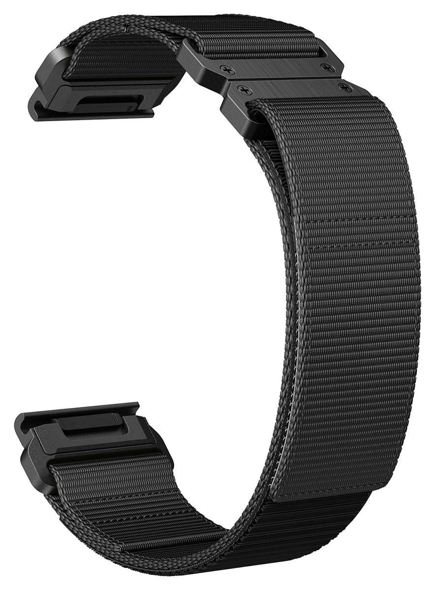 Tiera Garmin Fenix svart nylonarmband 22 mm med stålspänne och quick release