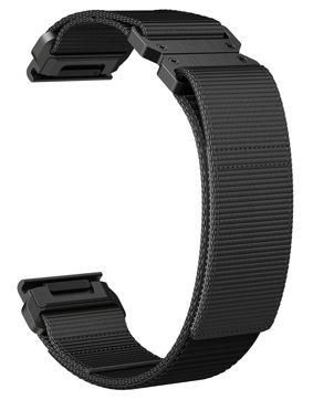 Tiera Garmin Fenix svart nylonarmband 22 mm med stålspänne och quick release