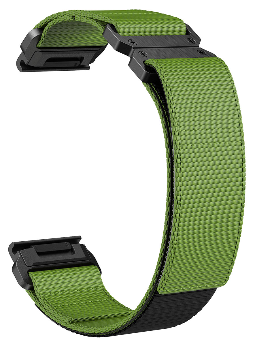 Tiera Garmin Fenix grön nylonarmband 22 mm med stålspänne och quick release