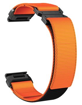 Tiera Garmin Fenix orange nylonarmband 22 mm med stålspänne och quick release