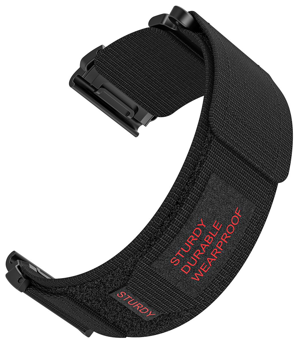 Tiera Garmin Epix svart nylonarmband 22 mm quick release