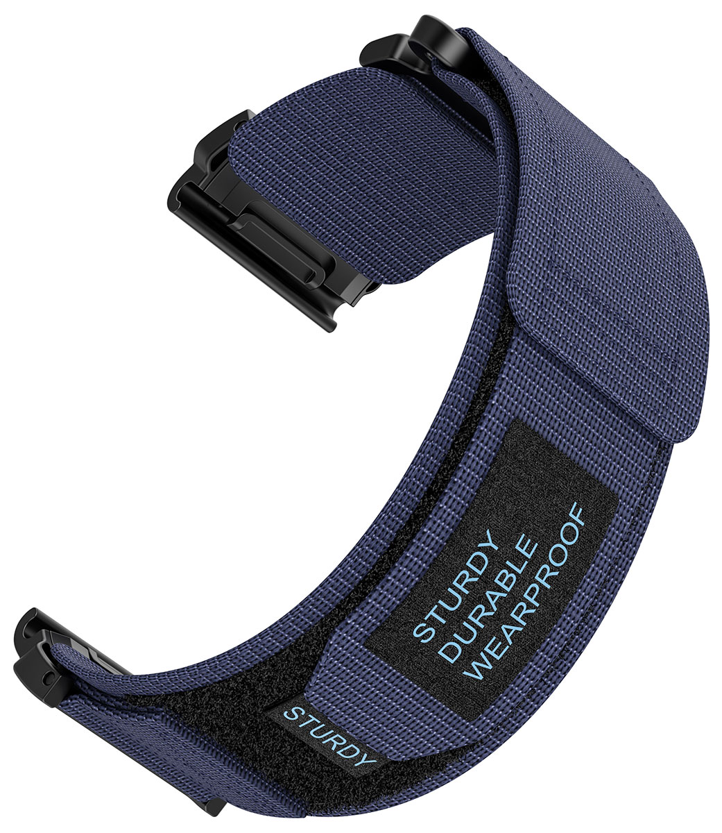 Tiera Garmin Epix blå nylonarmband 22 mm quick release
