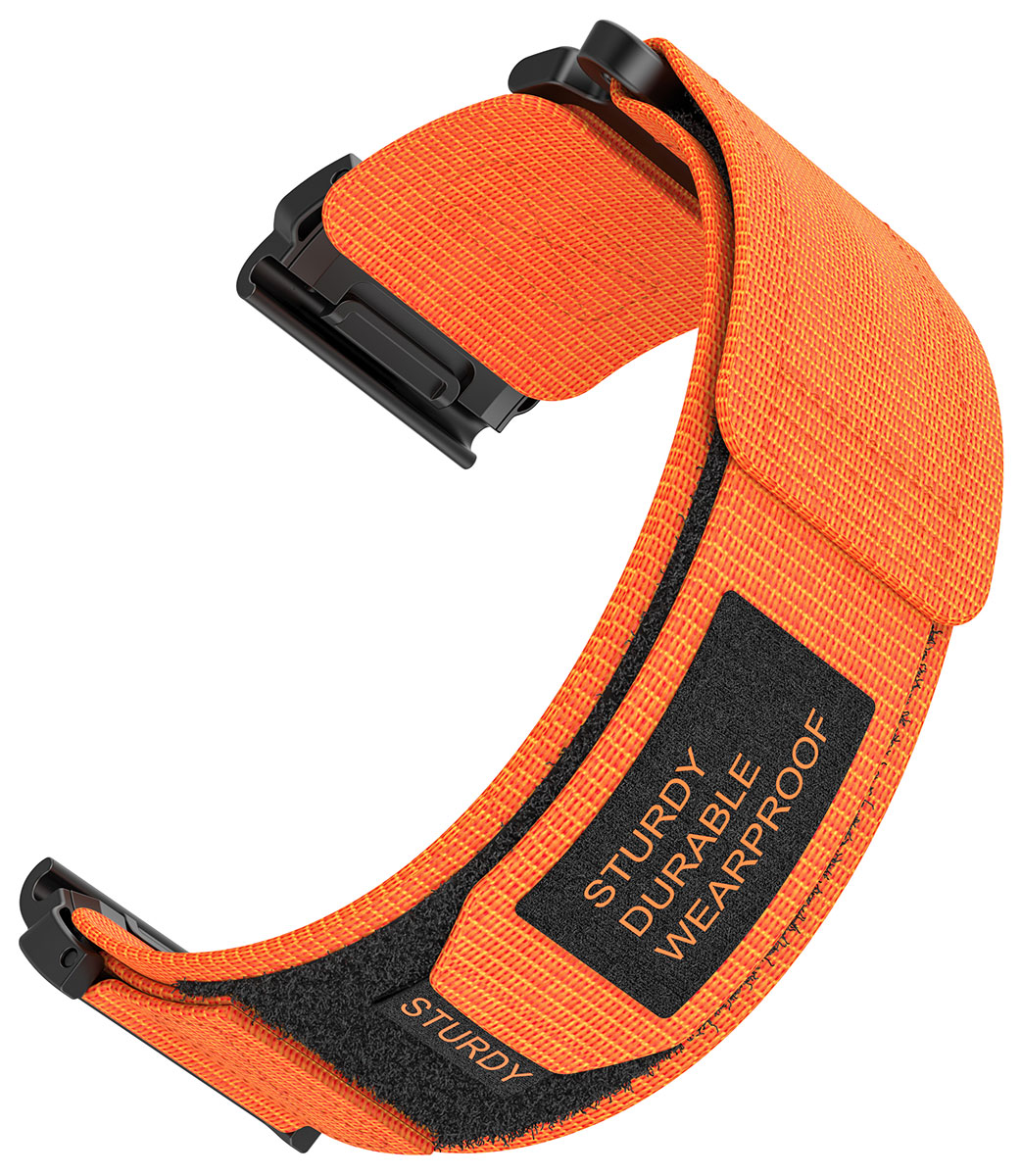 Tiera Garmin Epix orange nylonarmband 22 mm quick release