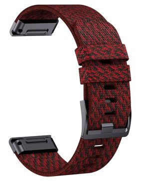 Tiera Garmin Fenix jacquard röd nylonarmband 26 mm quick release