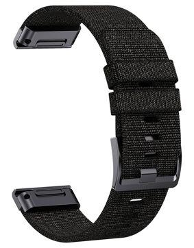 Tiera Garmin Fenix nylonarmband svart 26 mm quick release