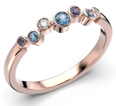 Festive Drop Blue diamant carmosering 644-015B-PK