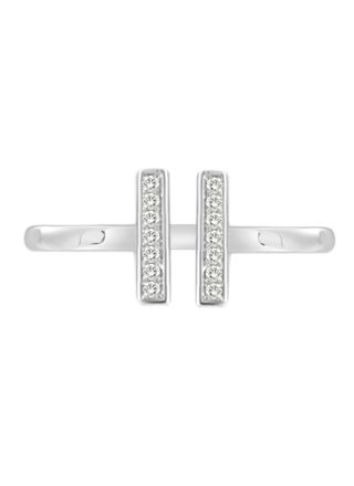 Bar vitguld diamantring 0,04 ct