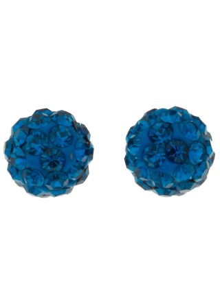 Silver Bar kulaörhängen pave mörk blå 6 mm 6582