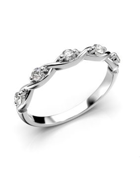 Festive Aida diamantring knut vitguld 661-020-VK