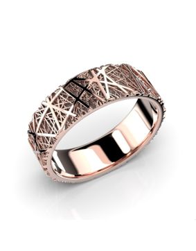Festive Routa roseguldring 6,5 mm med svart rhodinering 662-000-PM