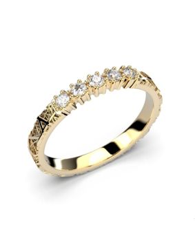 Festive Routa Tieva halvalliansdiamantring gult guld 664-015-KK