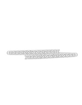 Bypass vitguld halvalliansdiamantring 0,15 ct