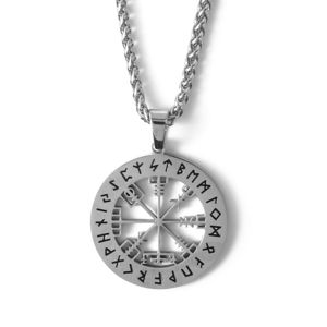 Lykka Viking Vegvisir stålhalsband i glänsande 60cm main product photo