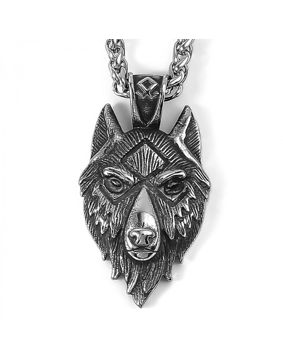 Lykken Viking varg stålhalsband 60cm