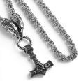 Lykka Viking Thors hammare Mjölnir stålhalsband 60cm
