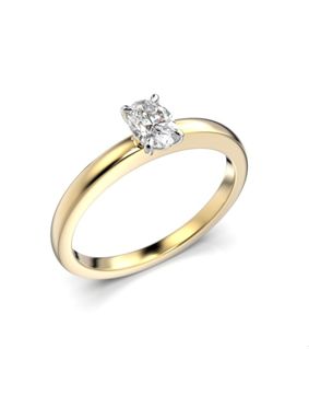 Festive Selena oval enstens diamantring gultvitguld 0,30 ct 683-030-KV