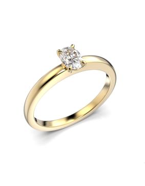 Festive Selena oval enstens diamantring gult guld 0,30 ct 683-030-KK