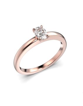 Festive Selena oval enstens diamantring roseguld 0,30 ct 683-030-PK