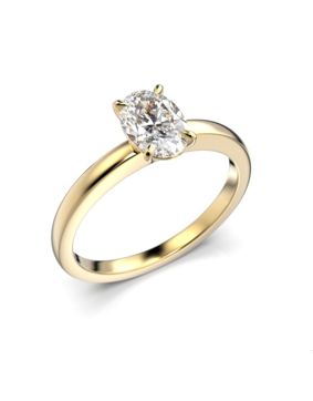 Festive Selena enstens diamantring oval gult guld 0,70 ct 683-070-KK