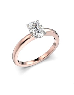 Festive Selena enstens diamantring oval rosevitguld 0,70 ct 683-070-PV
