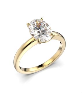 Festive Selena oval ring med diamanter gult guld 1,50 ct 683-150-KK
