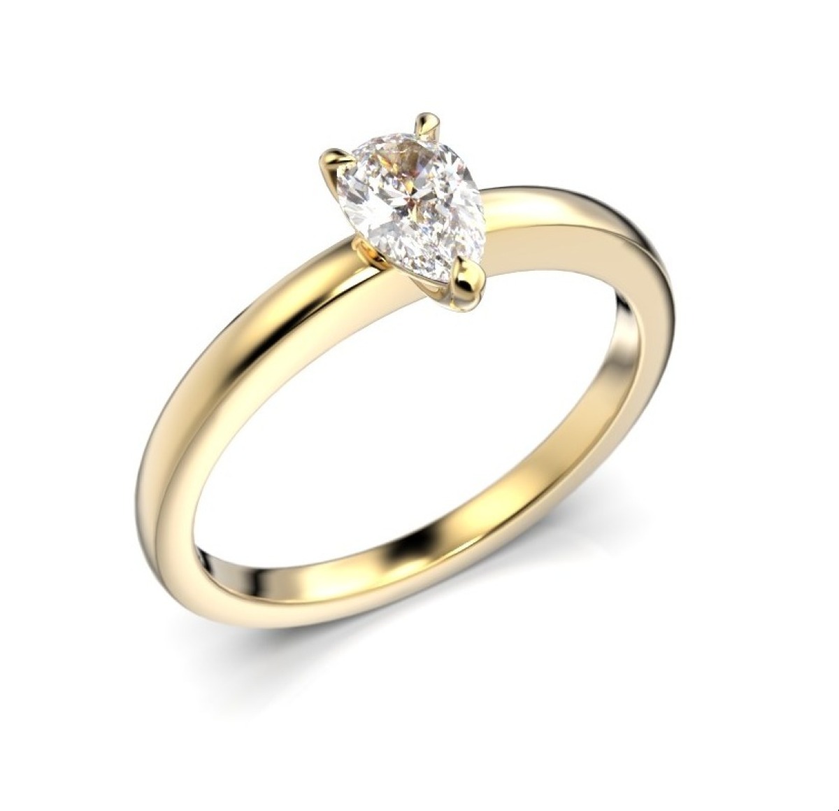 Festive Venus päronslipad diamantring gult guld 0,30 ct 685-030-KK