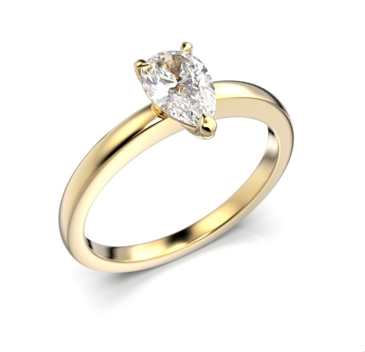 Festive Venus droppformad diamantring 0,50 ct gult guld 685-050-KK