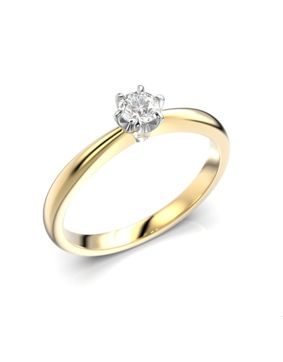 Festive Classic 23 diamantring 0,20 ct med kloinfattning gultvitguld 686-020-KV