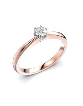 Festive Classic 23 diamantring 0,20 ct med kloinfattning rosevitguld 686-020-PV