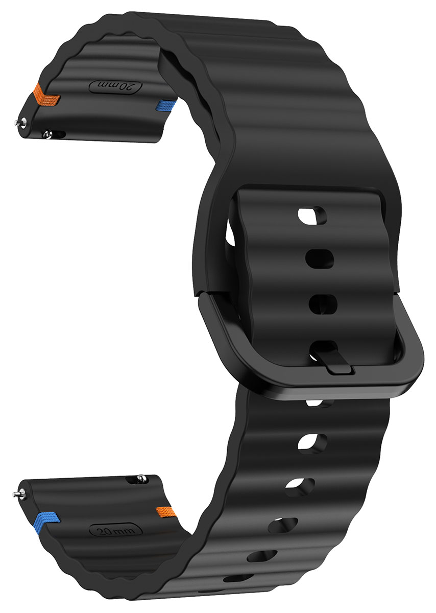 Tiera svart silikonarmband med sömmar