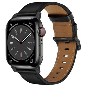 Tiera Apple Watch svart läderarmband main product photo