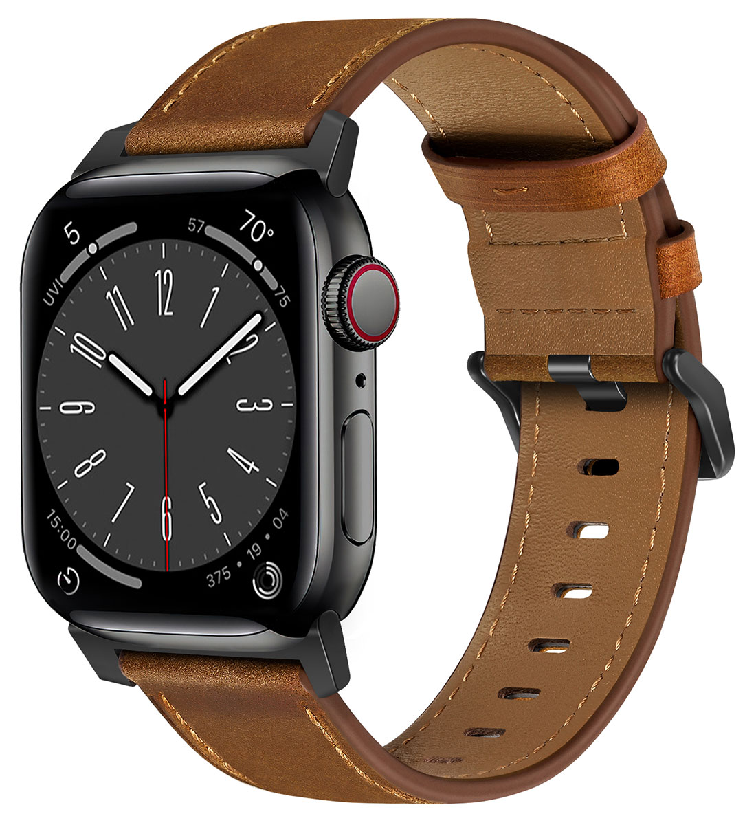 Tiera Apple Watch mörkbrunt läderarmband