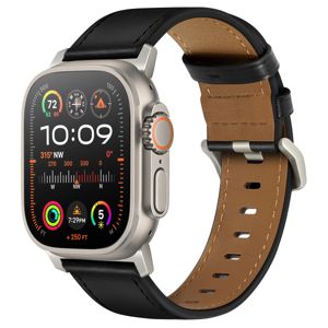 Tiera Apple Watch svart läderarmband med titanlås main product photo
