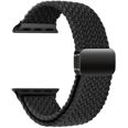 Tiera Apple Watch flätat textilarmband svart