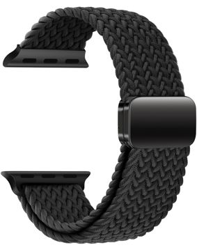 Tiera Apple Watch flätat textilarmband svart