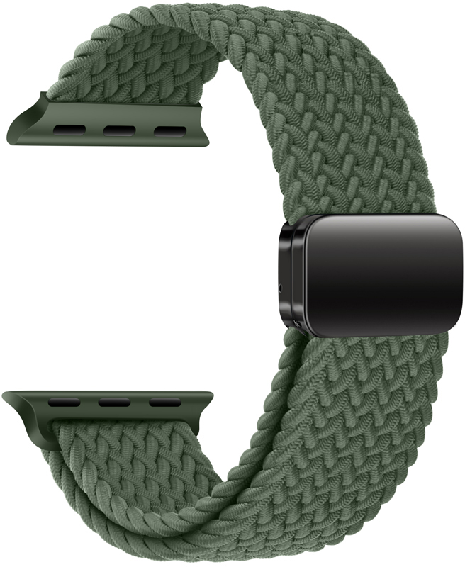 Tiera Apple Watch armband i flätad textil oliv