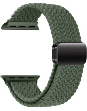 Tiera Apple Watch armband i flätad textil oliv