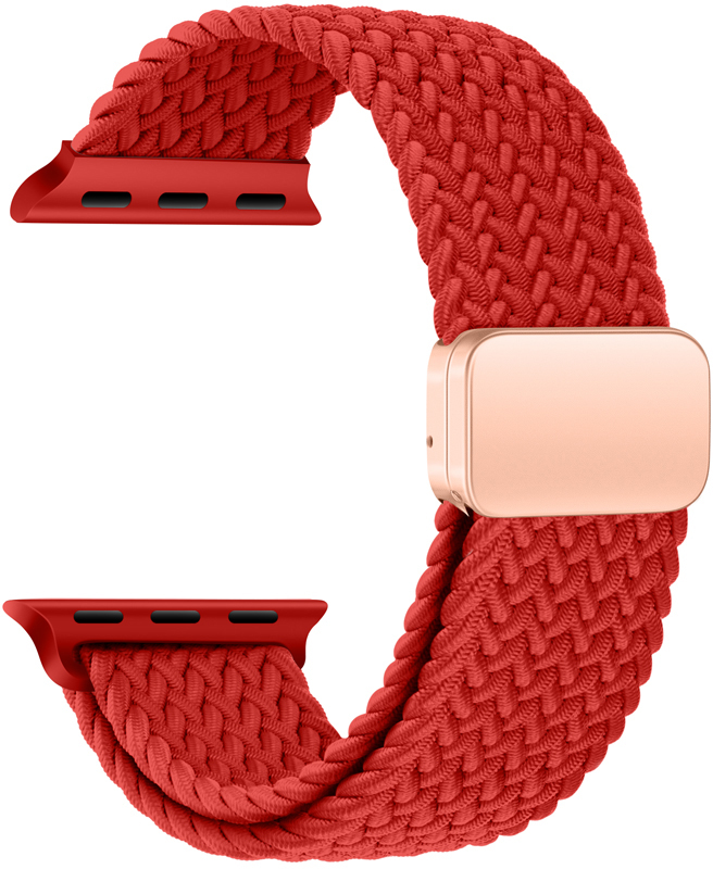 Tiera Apple Watch flätat textilarmband röd