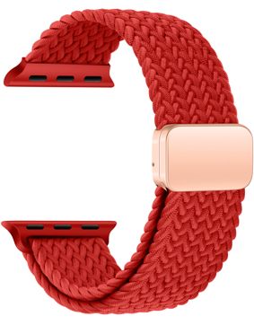 Tiera Apple Watch flätat textilarmband röd