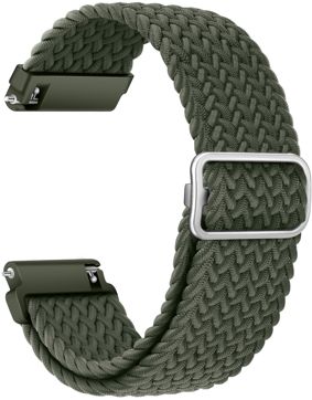Tiera armband i flätad textil oliv