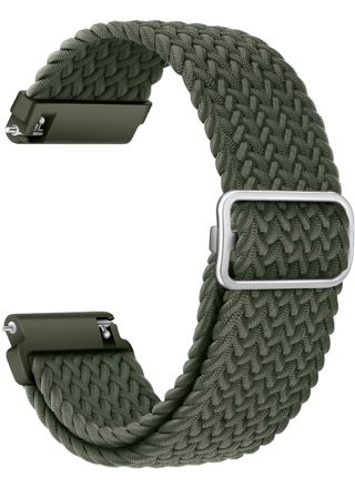 Tiera armband i flätad textil oliv