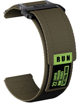 Tiera handledsrem i tyg med kardborreband grön